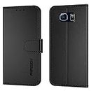 GoodcAcy For Samsung Galaxy S7 Edg Case [PU Leather Flip Case] [Card Holder Case] [Shockproof Case], High-grade Leather Flip Wallet Phone Case Cover for Black
