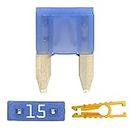 20pcs 15A Mini Blade Fuse and 1 Fuse puller ATC/ATO 32V 15Amp Fast Blow for Automotive Car Truck SUV