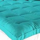 AVI 2500 GSM Soft Cotton Mattress Padding/Topper for 5 Star Hotel Feel- Sky Blue- Large California King Size Bed-78 Inch X 84 Inch