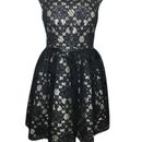 JOVANI Floral Lace Dress - Black
