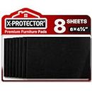 Felt Furniture Pads X-PROTECTOR 8 PCS - Premium 6” x 4 3/8” Heavy Duty Black Felt Sheets! Cut Large Furniture Pads to The Size You Need - The Best Felt Floor Protectors for Any Hard Floor!