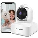 GENBOLT 2.5K Home Security Camera Indoor, Pet Dog Cam 5MP, 2.4/5Ghz Dual WiFi Camera Baby Monitor, Pan Tilt Auto Tracking IP Camera Surveillance with Humanoid Detection