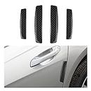 Ajxn 4 PCS Carbon Fiber Car Door Edge Guard, Car Side Door Edge Guards Protector, Universal Bumper Protector Strips Trim Cover(Black)