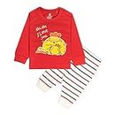 Real Basics Cotton Clothing Sets for Boys & girls - Unisex Clothing sets Full Sleeve T-shirt & Pant -Size(12-18 Months) -Style(Red-Mama)