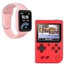 RAMBOT (Buy This Combo Pack GET Free Another SMARTWATCH D20 One Touchscreen Smart Watch Bluetooth Smartwatch with Heart Rate Sensor (Pink) with Classic 400-in-1 Digital Game Console Port Video Game