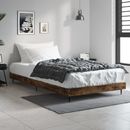 Camas base industriales rústicas de madera de roble ahumado 100x200 cm marco de cama individual