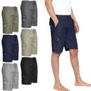 Mens Cargo Combat Shorts Multi Pocket Elasticated Summer Casual Cotton Shorts