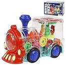 Ramus Transparent Concept Train Engine Vehicles with 3D Flashing Led Lights Musical Vehicles for Kids, Toy for 2-5 Year Kids Children, Pack of 1, Transparent (Concept Train)