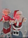 Animated Light Up Mr and Mrs Santa Claus Christmas 24 Inches (and Box)