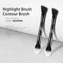Kat Von D- Makeup Brush 23 Double Head Powder Brush Soft Fiber Hair Elegant Black Handle Brand