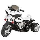 Kids Motorcycle Ride On Toy – 3-Wheel Battery Powered Motorbike for Kids 3 and Up – Police Decals, Reverse, and Headlights by Lil’ Rider (White and Black)