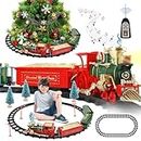 Neragron Christmas Train Set, Christmas Train Sets for Under The Tree, Remote Control Train with Sounds and Light, Cargo Car and Tracks, Electric Train Toy Gift Toys for Age 3 4 5 6 + Kids