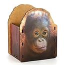 Yuseful Pen Pencil Holder, Wooden Pen Cup for Desk, Unique Desk Organizer for Office Supplies Makeup Brush Funny Gifts for Kids Women, Cute Desk Accessories for Office School Home (Small Orangutan)
