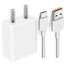 40W Ultra Fast Type-C Charger for Sam-Sung Galaxy Tab S5 / S 5 Charger Original Adapter Like Mobile Charger Fast QC 3.0 Quick Charger with 1 Meter Type C USB Data Cable (40W,S-33A,WHT)