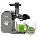 whall Slow Juicer, Masticating Juicer, Celery Juicer Machines, Cold Press Juicer Machines Vegetable and Fruit, Juicers with Quiet Motor & Reverse Function, Easy to Clean with Brush,Grey, ZM1512