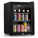 Subcold Super35 LED - Mini Fridge | 35L Glass Door Beer, Wine & Drinks Fridge | LED Light + Lock and Key | Energy Efficient (Black)