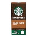 Starbucks By Nespresso, House Blend (50-Count Single Serve Capsules, Compatible With Nespresso Original Line System), Box - 0.126 Pounds