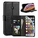 Case for Nokia Lumia 630, Magnetic PU Leather Wallet-Style Business Phone Case,Fashion Flip Case with Card Slot and Kickstand for Nokia Lumia 635 4.5 inches-Black