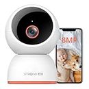 STRONG H80 PRO 4K (8MP) Wifi Indoor Surveillance Camera, 360° WiFi Baby Pet Camera con Audio Bidirezionale, Rilevamento Del Movimento, Telecomando, Visione Notturna, Compatibile con Andriod/iOS