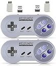 Wireless Controller for Mini SNES (Classic Edition/Mini NES, Not Worked with Copied Console Gamepad with USB Wireless Receiver Compatible with Switch, Windows,iOS,Liunx,Android Device (2 Packs)