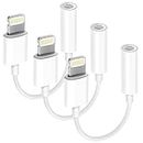 Apple MFi Certified 3 Pack Lightning to 3.5 mm Headphone Jack Adapter for iPhone, iPhone Aux Adapter Converter Dongle Audio Cable Compatible with iPhone 14 13 12 11 X XS 8 7