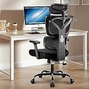 Winrise Office Chair Ergonomic Desk Chair, High Back Gaming Chair, Big and Tall Reclining Chair Comfy Home Office Desk Chair Lumbar Support Breathable Mesh Computer Chair Adjustable Armrests (Black)