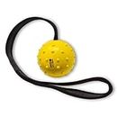 Wepo, dog toy, natural rubber ball with rope, lightweight spinner ball, ideal for puppy dog, toy on a rope, 7 cm