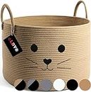 ALBY ☆Lby Ute Cotton Storage Gift Basket, Cute Case For Closet, Packing, Wedding Packaging Organizer Box Jute Basket Handwoven Eco-Friendly Foldable Storage Basket (10 X 8 Inch, Gray)