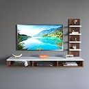 Furnifry Wooden TV Entertainment Unit/Wall Set Top Box Shelf Stand/TV Cabinet for Wall/Set Top Box Holder for Home/Living Room Ideal for TV Upto 42" (White/Walnut)