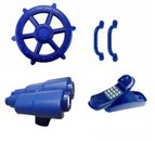 BLUE Playground Accessories Pack Ship Wheel Binoculars Telephone Handles Cubby
