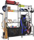 Garage Sports Equipment Organizer, Golf Storage Organizer for Garage, 2 Golf Bag