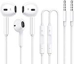 2 Pack Apple Earbuds [Apple MFi Certified] Earphones Wired with Microphone for 3.5mm iPhone Headphones (Built-in Microphone & Volume Control) Compatible with iPhone,Computer, MP3/4,Android