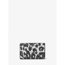Michael Kors Empire Medium Leopard Logo Wallet Black One Size