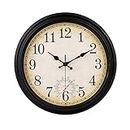 Outdoor Clock 16 Inch Large Wall Clocks Waterproof with Thermometer for Living Room Patio Pool Garden (Bronze)