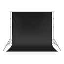 Neewer 6x9 feet/1.8x2.8 meters Photo Studio 100 Percent Pure Polyester Collapsible Backdrop Background for Photography, Video and Television (Background Only) - Black