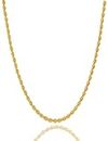 ASDULL 925 Sterling Silver 2.5mm Rope Chain Necklace for Men Gold Link Chain Necklace for Women 20 Inches