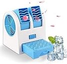 SHAYONAM Portable Mini AC USB Battery Operated Air Conditioner Mini Water Air Cooler Cooling Fan Blade Less Duel Blower with Ice Chamber Perfect for Desk,Office,Study,Library,Room,Home,(MULTI COLOR)