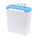 AXTON Dual Barrel Compact Portable Washing Machine and Spin Dryer - for Dorms, Apartments, RVs, Camping, Office, Work - Space Saving - Energy Efficient - Quick Wash - 2 in 1 Laundry Solution (Blue)