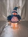 Vtg. Christmas Lighted Snowman  Decoration  w/ Lighted Ornaments