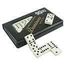 PUREPLAY Jumbo Classic Dominoes Double 6 Game Set，Ivory 28pcs Domino Set in Poatable PVC Case-Family Nights,Party Favors,Travel and Anytime Use,2-4 Players