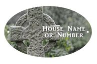 Letrero de Cross House para exteriores placa de metal para casa de color
