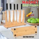Universal Wood Magnetic Knife Holder Storage Cutlery Stand Rack Block Kitchen OZ