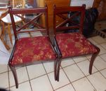 Pair of Mahogany Sidechairs / Dinette Chairs by Bombay  (SC183)