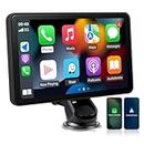 Wireless Apple CarPlay & Android Auto, CARabc 7 inch touch screen car navigation system with GPS navigation support, car radio, Android wireless car stereo with Siri/Bluetooth/FM/AUX support, Airplay
