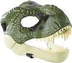 WANYAN Dinosaur Mask Moving Jaw, Dinosaur Mask, Realistic Texture And Color, Eye And Nose Openings And Secure Strap, Novelty Child Adult Dinosaur Head Mask (Green) M