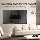 Black Cold-rolled Steel Fixed TV Wall Mount Bracket for 43''-75'' LED LCD TVs Load 70kg VESA