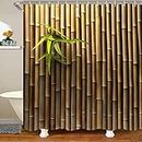 Bamboo Backdrop Shower Curtain Outdoor Shower Curtain Bamboo 3D Printed Bath Curtain Spring Nature Bathtub Shower Curtain Bamboo Leaves Bathroom Accessories Brown Green Shower Curtain 72" W x 72" L