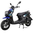 X-PRO X19 150 Moped Street Gas Moped 150cc Adult Bike with 12" Aluminum Wheels (Blue, Factory Package)