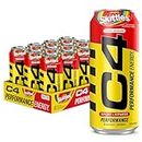 Cellucor C4 Energy Drink, Skittles, Carbonated Sugar Free Pre Workout Performance Drink with no Artificial Colors or Dyes, 16 Oz, Pack of 12