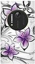 Exian 1020LUM005_SP Nokia Lumia 1020 Screen Guards x2 and TPU Case Floral Pattern White and Purple-Retail Packaging